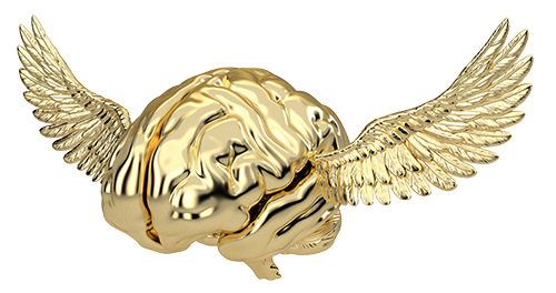 Flying brain. Free-range thinking brain.